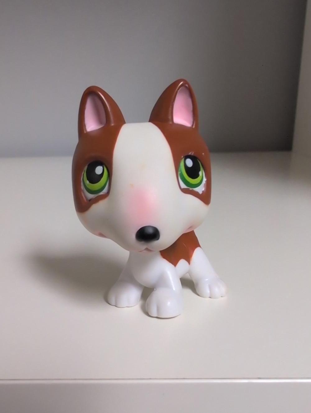 Littlest Pet Shop #154 Brown Bull Terrier LPS Collectible 2005 Hasbro